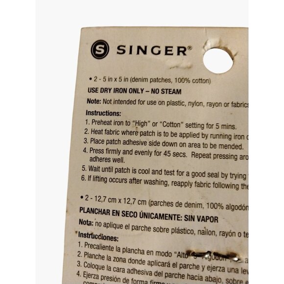 Singer Iron On Patches 2 Pack 5 X 5 Inch Denim Cotton Blue - Picture 5 of 7